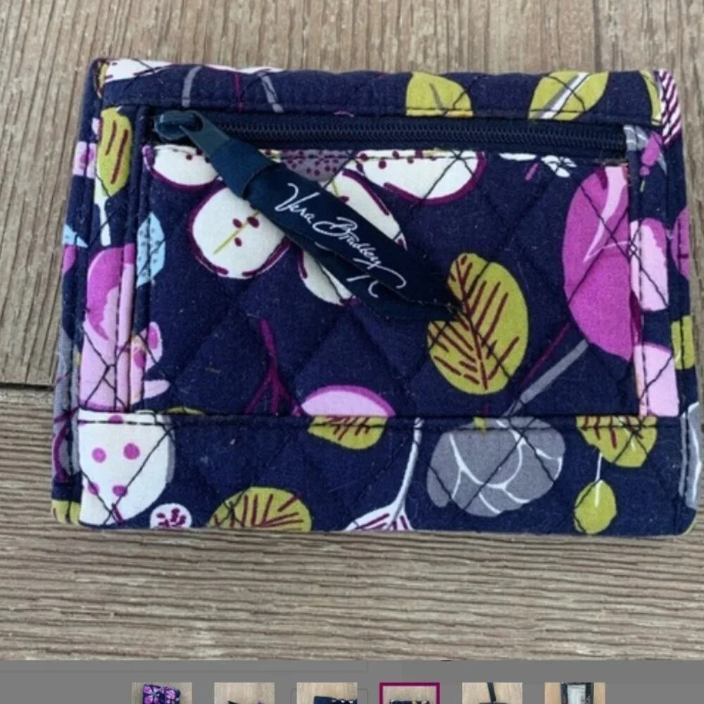 Vera Bradley Floral Nightingale Pattern Euro Wallet Trifold Wallet Designer NWOT - Picture 10 of 15